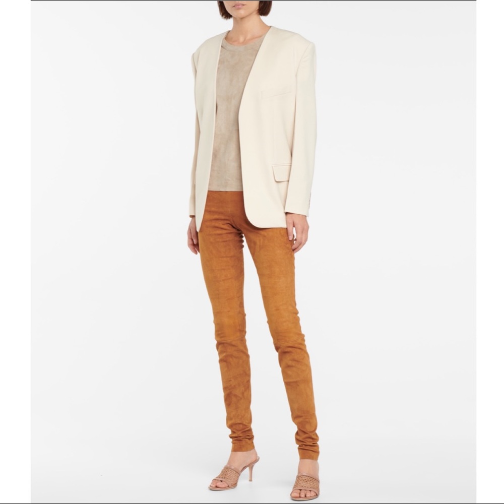 Stouls Carolyn High Rise Suede Leggings in Cognac Brown Size Large